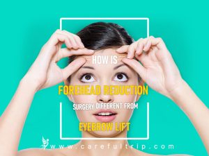 How is forehead reduction surgery different from eyebrow lift?